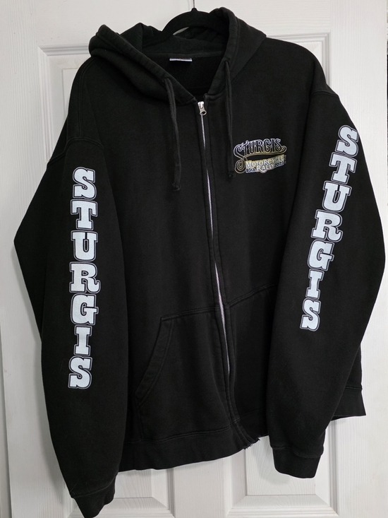Other - 85th Sturgis Black Zip-Up Hoodie with Sleeve Logos